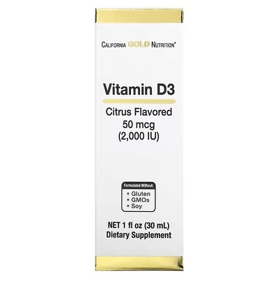 California Gold Nutrition Vitamin D3 30 мл вкус цитрус