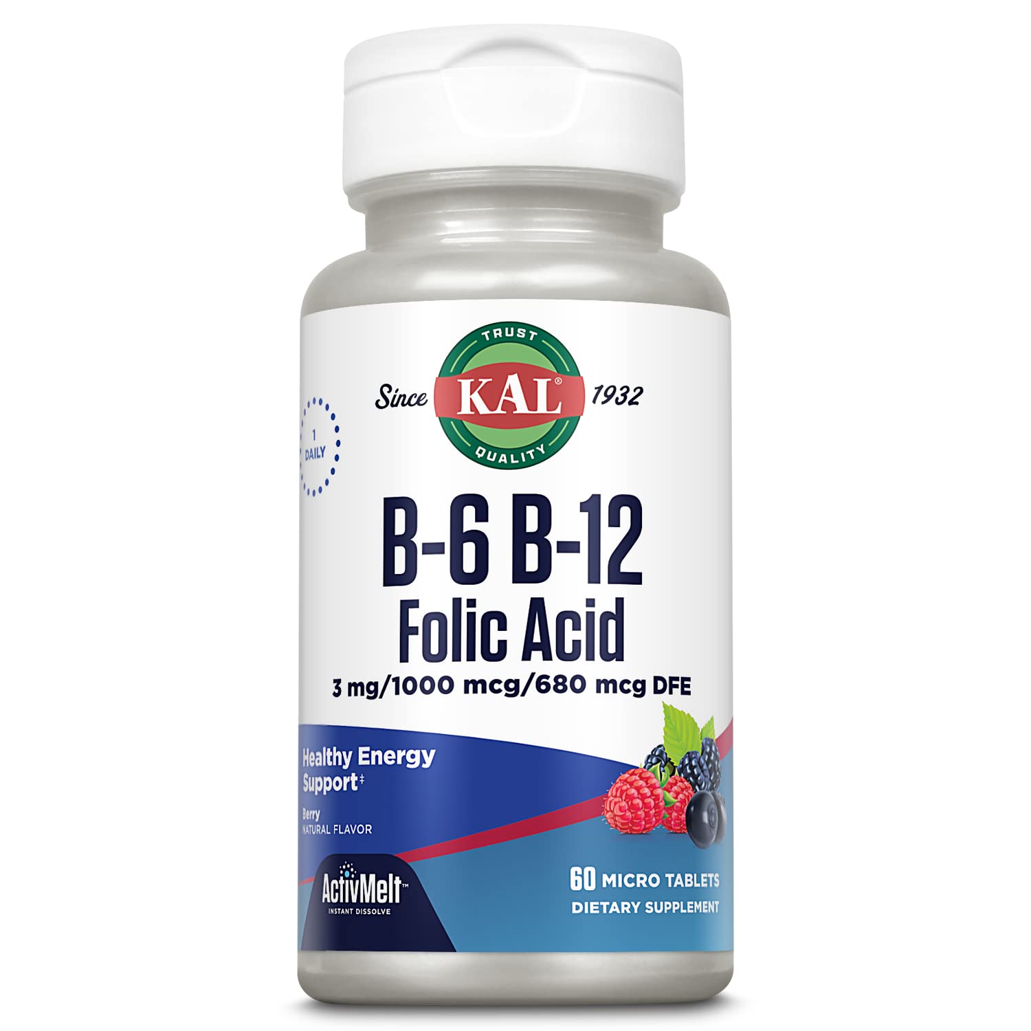 KAL, B-6 B-12 Folic Acid, 60 таб