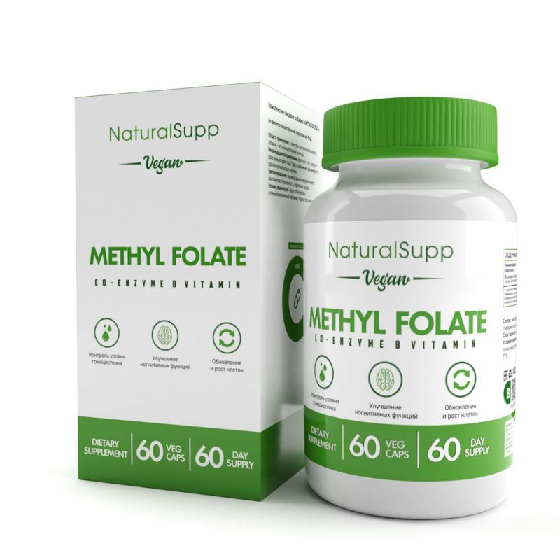 Natural Supp Methyl Folate 400 мкг 60 кап