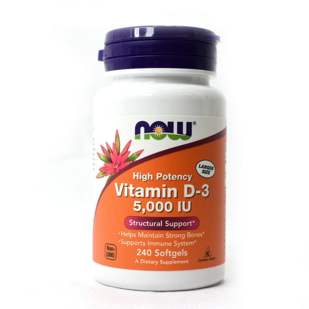 NOW Vitamin D-3 5000 IU 240 кап